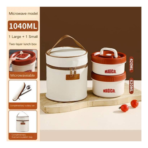 Caja Almuerzo Térmica Portátil Inoxidable Botella Mejorada