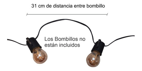 Extensión Ramal Para 20 Bombillos Roseta E27 6 Metros