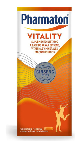 Pharmaton Vitality Suplemento Dietario Ginseng 60 Comprimido