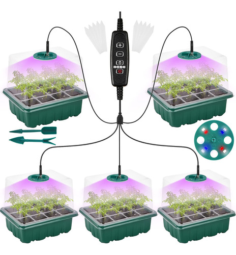 Kit De Bandeja De Inicio De Semillas Con Luz De Cultivo (act