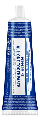 Pasta De Dientes Sin Fluor Dr. Bronner's All-one 70% Organic