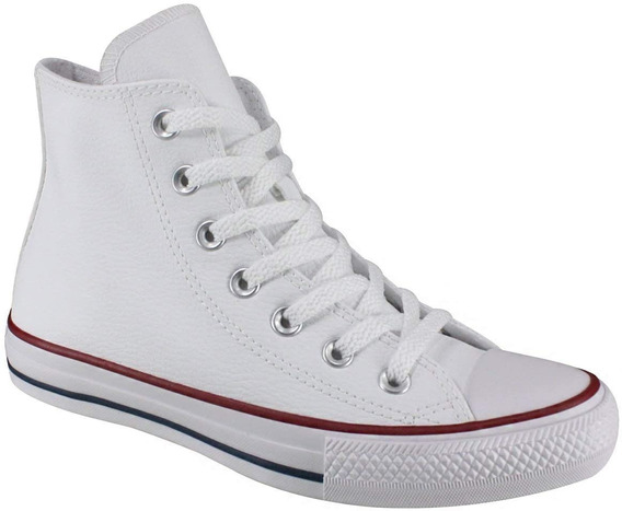 all star branco couro botinha