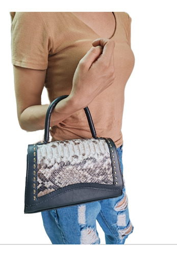 Bolso Mujer Piel Exotica Original Cocodrilo Serpiente Mantar