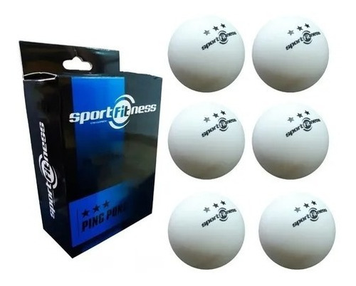 Pelotas Ping Pong X 6 Unidades 3 Estrellas Caja Sportfitness