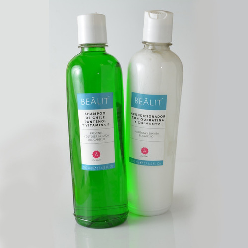 Imagen 2 de 2 de Kit Shampoo Chile Pantenol Y Acondicionador Keratina Bealit