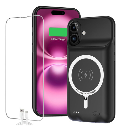 Funda De Batería Para iPhone 16, Recarga De Alta Capacidad D