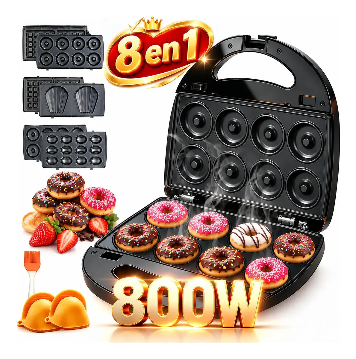 Maquina Para Hacer Donas 8 EN 1 Postres Rosquillas Desayuno Breakfast