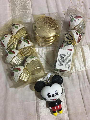 Set De Decorines Navideños Cup Cakes Mickey Mouse 15 Piezas
