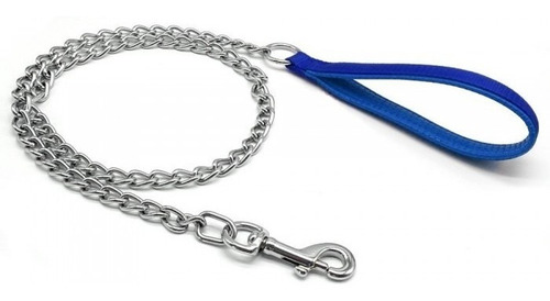 Correa Perros Cadena 120cm, 4.0mm Gancho Blindado Mango Soft