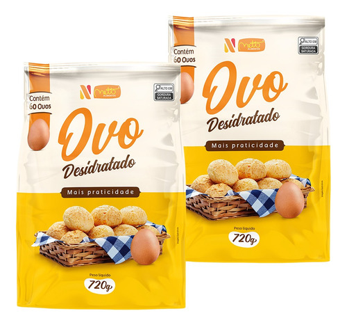 Ovo Em Pó Netto Alimentos 720g Kit Com 2 Unidades