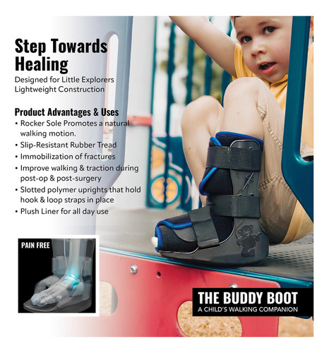 Braceapedia Pediatric Buddy Boot, Soporte Para Tobillo Y Pie