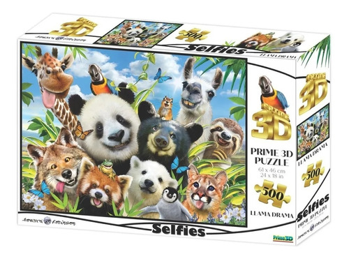 Puzzle Rompecabezas 500 Pzs Prime3d Selfie De Animales 10377