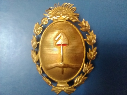 Antiguo Escudo Nacional De Armas Argentina Bronce De Gorra 