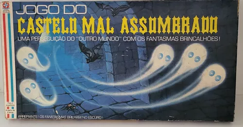 jogo de tabuleiro de halloween com castelo assustador e crianças