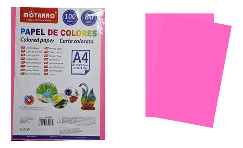 Papel De Colores Resma 100 Hojas