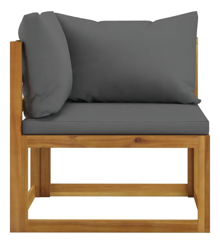 Sala Lounge De Jardín De 6 Pza De Madera De Acacia M3 Color Gris
