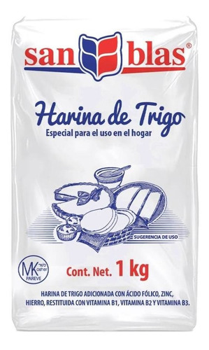Harina De Trigo San Blas 1 Kg, Caja Con 10 Piezas 