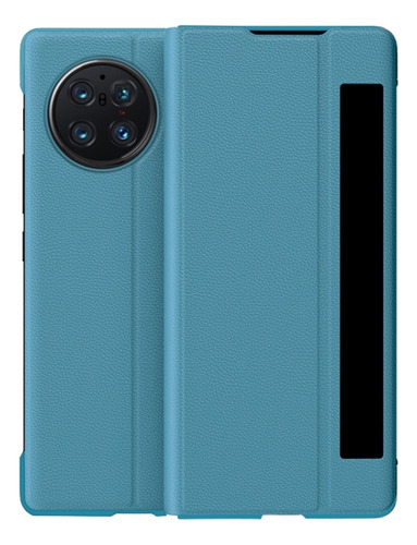 Funda De Teléfono De Piel Azul Con Vista Ventana Para Vivo X