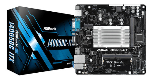 Placa Mãe Asrock Dual Core J4005 Ddr4 Hdmi D-sub J4005dc-itx Cor Preto