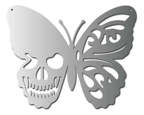 Creatcabin Calavera Metal Arte De Pared Mariposa Decoración 