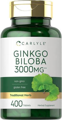 Ginkgo Biloba 3000mg | 400 Tabletas  Carlyle, Disponible.