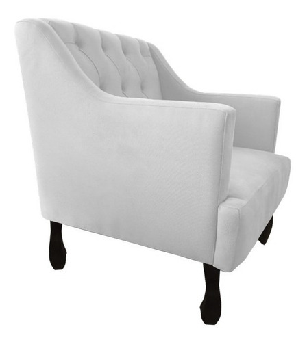 Poltrona Julia Suede Branco Ms Decor