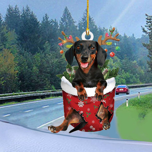 5 Adorno Navideño Para Perro Salchicha, Decoración Estilo
