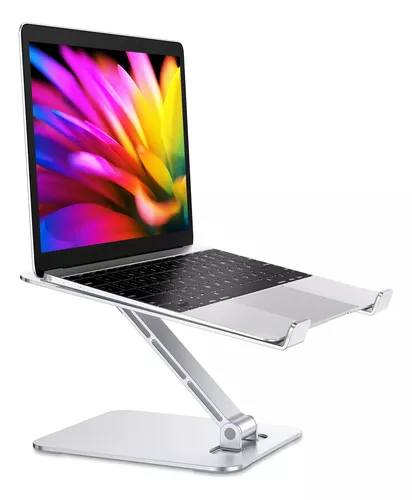 Soporte para laptop con ventilador, soporte elevador para computadora  portátil plegable y ajustable en altura, compatible con MacBook Air Pro,  Dell