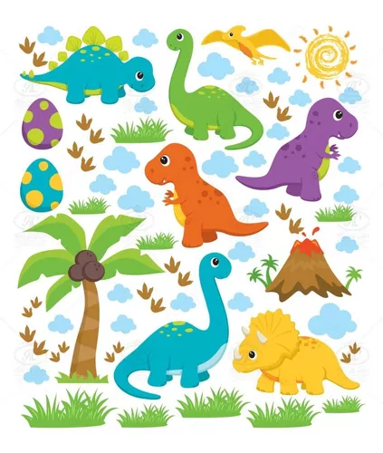 Papel de Parede Adesivo Dinossauro Baby Grande 57x270cm