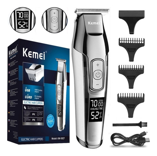 Cortapelos Digital Led Inalámbrico Kemei Professional