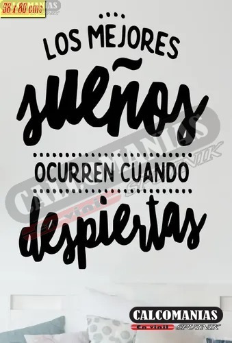 Vinil Decorativo Para Pared Frases Letras Los Mejores Sueños