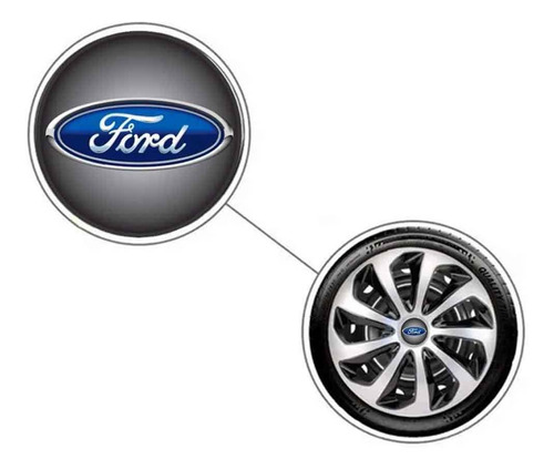 Centro Taza Adhesiva Emblema Calco Ford Diámetro 48mm 