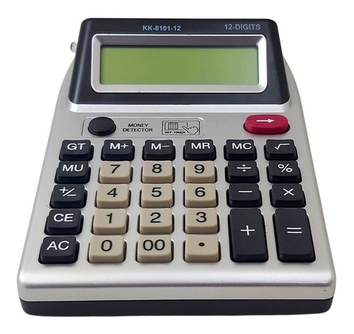 Calculadora De Mesa Kenko 12 Dígitos + Testa Dinheiro Falso Cor Prateado