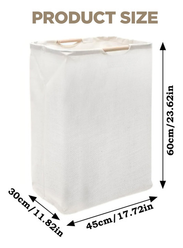 Cesto Plegable 80l Lavandería Impermeable Peva Asas Madera