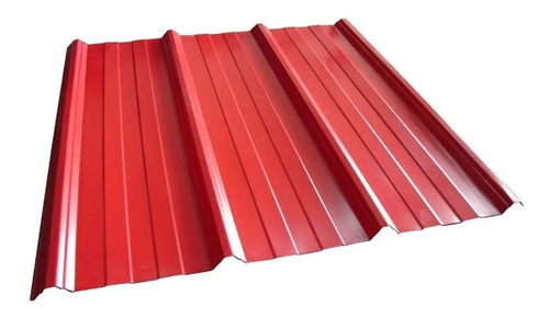 Chapa Trapezoidal Prepintada Color Roja 5 Metros X 110 