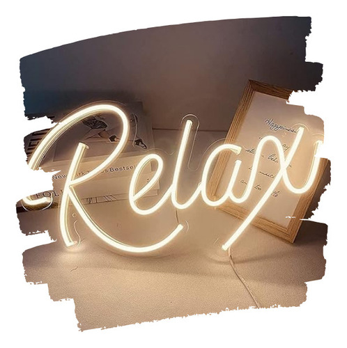 Cartel  Neon Led Personalizado Relax Acrilico Transparente