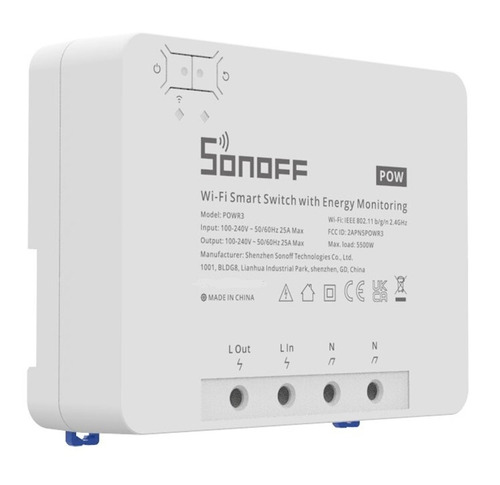 Interruptor Wifi Con Medición De Energía Sonoff Pow R3 De 25a