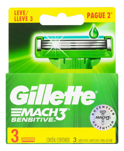 Carga para lâmina de barbear Gillette Mach3 Sensitive 3 u
