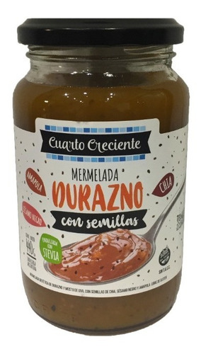 Imagen 1 de 6 de Mermelada Durazno Con Stevia Y Semillas X400g