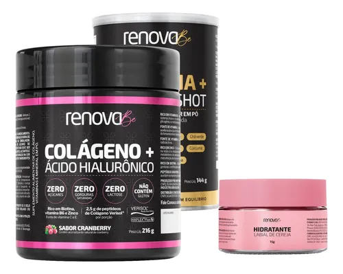 KIT DO LOBO COLAGENADO - Colágeno Verisol E Creatina Monohidratada Renova Be Original