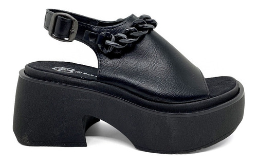 Imagen 2 de 7 de Sandalia Urbana Plataforma Zapato Cadena Mujer Taco 7 Cm