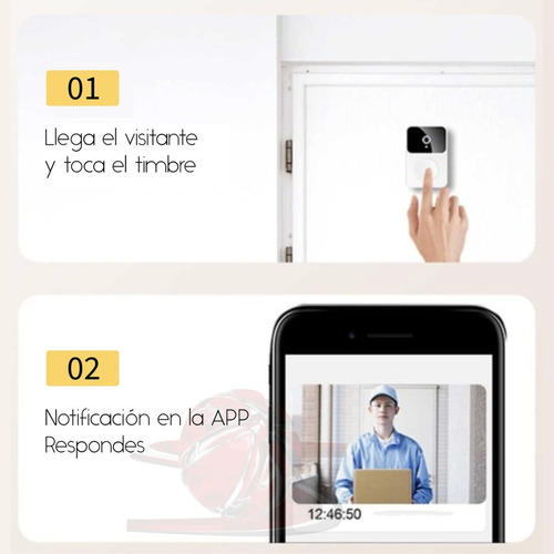 Timbre Wifi Inteligente Inalámbrica Audio Cámara Video Llama