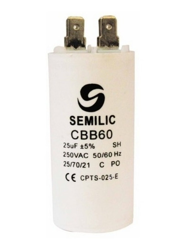 Capacitor Para Bomba De Agua 25uf 250vac C/terminal Semilic