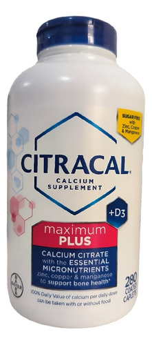 Citracal Citrato De Calcio Zinc Vitamina D3 Manganeso 280cap