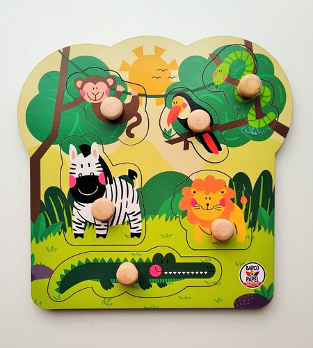 Juego De Encastre Madera Didáctico Infantil Barco De Papel