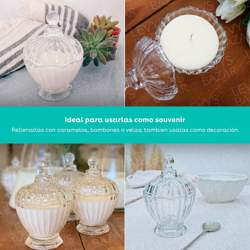 Imagen 3 de 10 de 5 Carameleras Frascos Bomboneras Vidrio Souvenir Candy Bar