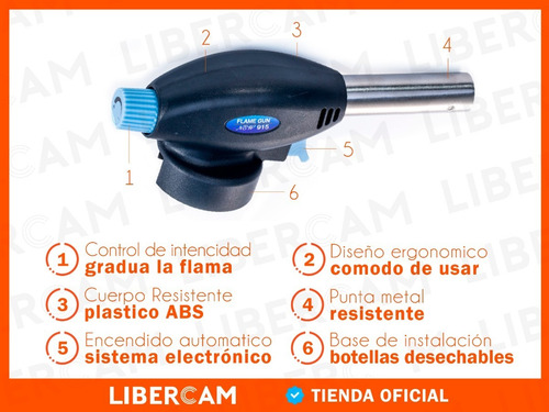 Imagen 7 de 10 de Soplete Flambeador Soldador Con Encendido Electronico A Gas