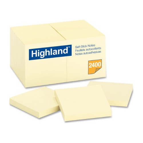 Notas Adhesivas Highland De 3 X 3 Pulgadas, Color Amarillo,