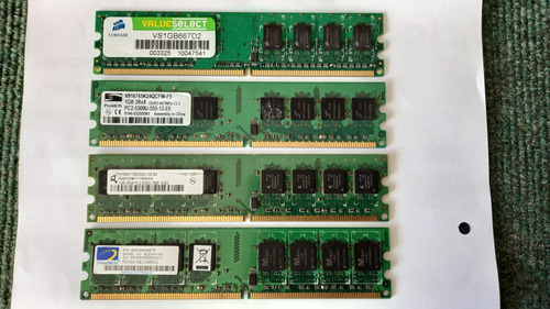 4 Memorias Ram Ddr2 De 1 Gb-667 Mhz Cada Una