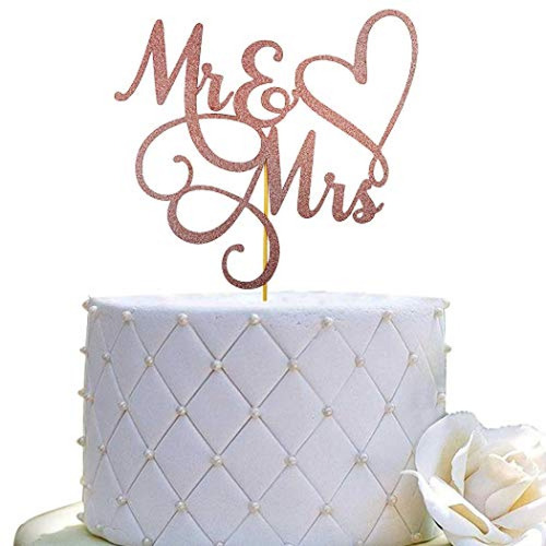 Adorno Para Torta Mr And Mrs Cake Topper, Letrero De Novia Y